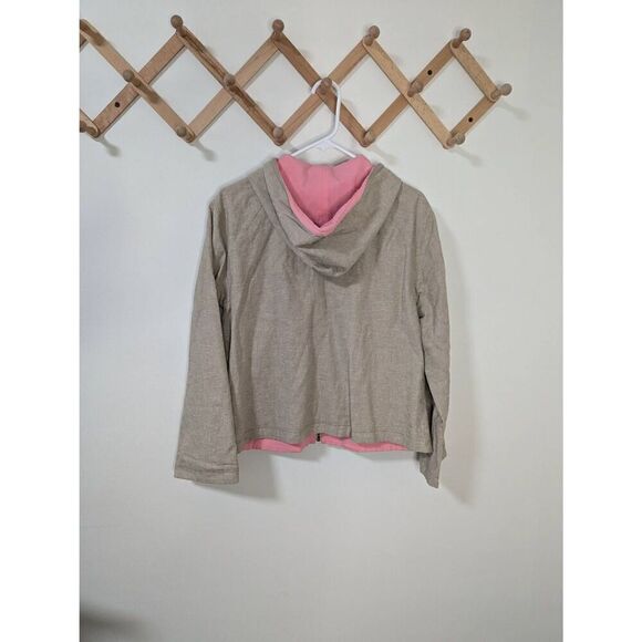 J. Jill Women's Hemp and Cotton Blend Tan Full Zip Hooded Jacket - Size M - Picture 4 of 7